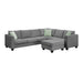 112*87" Sectional Sofa Couches Living Room Sets, 7 Seats Modular Sectional Sofa with Ottoman, L Shape Fabric Sofa Corner Couch Set with 3 Pillows