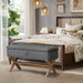 35 Inch Storage Ottoman Bench with Button-Tufted Design and Linen Storage