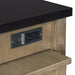 Extendable Kitchen Island with Storage, Multi-Functional Kitchen Cart with Built-In Power Outlets, Retro Kitchen Island on Wheels with Drawers and Open Shelves for Kitchen (Espresso+Natural) - DTYStore