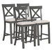 6-Piece Counter Height Dining Table Set with Shelf, 4 Chairs and Bench for Dining Room