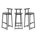 27''H Barstool Set of 3 Wooden Round Bar Stools with Footrest Modern Kitchen Chairs for Counter (Black & Black) - DTYStore