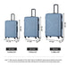 3 Piece Luggage Sets ABS Lightweight Suitcase with Two Hooks, Spinner Wheels, TSA Lock