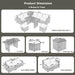 Outdoor 6-Piece All Weather PE Rattan Sofa Set, Garden Patio Wicker Sectional Furniture Set with Adjustable Seat, Storage Box, Removable Covers and Tempered Glass Top Table,Grey - DTYStore