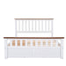 Queen Size Wood Platform Bed with Two Drawers and Wooden Slat Support,White+walnut