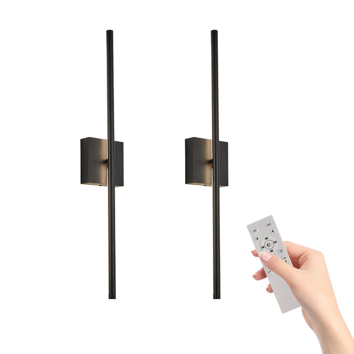 2-Pack Modern LED Wall Sconce, Minimalist Indoor Wall Light Fixtures, Black Matte Finish for Living Room, Bedroom, Hallway, Hotel, and Home Decor