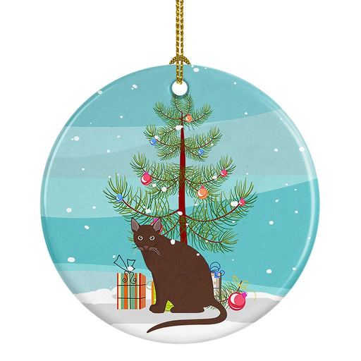 NEW Raas Cat Christmas Ceramic Ornament Christmas Tree Hanging Decorations for Home Christmas Holiday, Party, Gift, 3 in, Multicolor - DTYStore