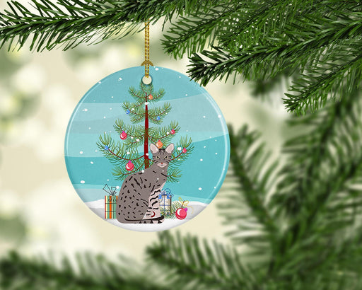 NEW Ocicat Cat Christmas Ceramic Ornament Christmas Tree Hanging Decorations for Home Christmas Holiday, Party, Gift, 3 in, Multicolor - DTYStore