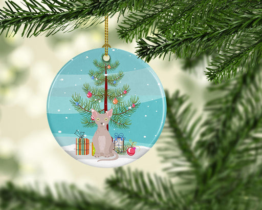NEW Minskin Cat Christmas Ceramic Ornament Christmas Tree Hanging Decorations for Home Christmas Holiday, Party, Gift, 3 in, Multicolor - DTYStore