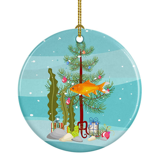 Goldfish Common Merry Christmas Ceramic Ornament Christmas Tree Hanging Decorations for Home Christmas Holiday, Party, Gift, 3 in, Multicolor - DTYStore