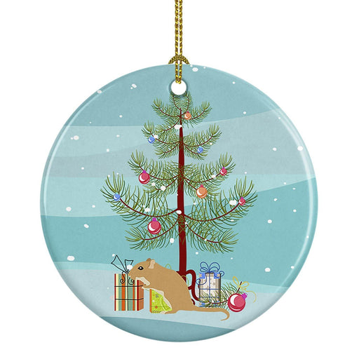 Gerbil Mouse Merry Christmas Ceramic Ornament Christmas Tree Hanging Decorations for Home Christmas Holiday, Party, Gift, 3 in, Multicolor - DTYStore