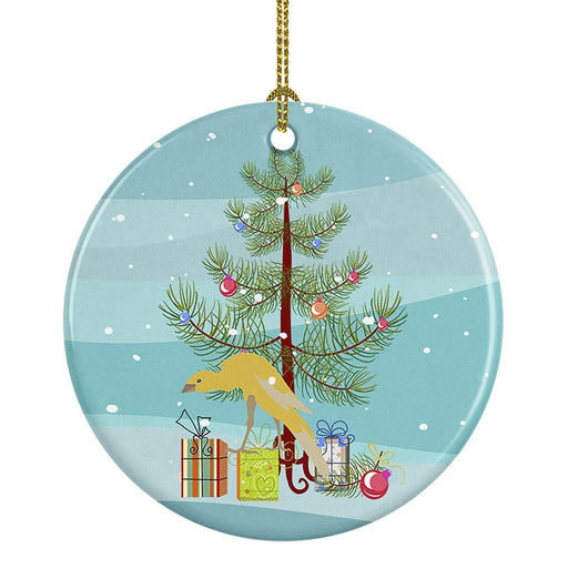 Belgian Hunchback Canary Merry Christmas Ceramic Ornament Christmas Tree Hanging Decorations for Home Christmas Holiday, Party, Gift, 3 in, Multicolor - DTYStore