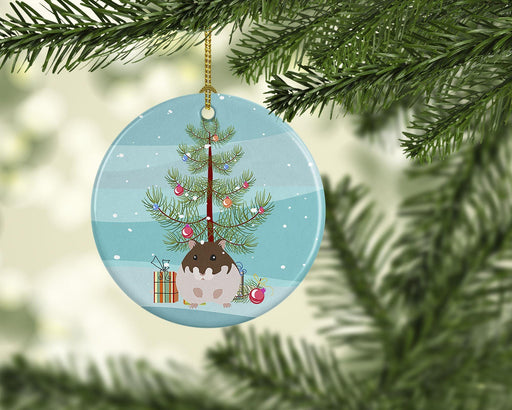 Dzungarian Hamster Merry Christmas Ceramic Ornament Christmas Tree Hanging Decorations for Home Christmas Holiday, Party, Gift, 3 in, Multicolor - DTYStore