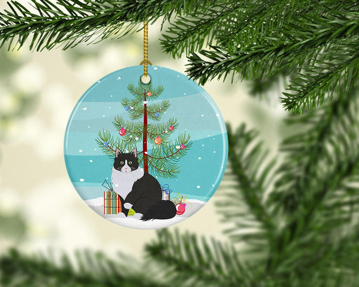 NEW Siberian Forest Cat Christmas Ceramic Ornament Christmas Tree Hanging Decorations for Home Christmas Holiday, Party, Gift, 3 in, Multicolor - DTYStore