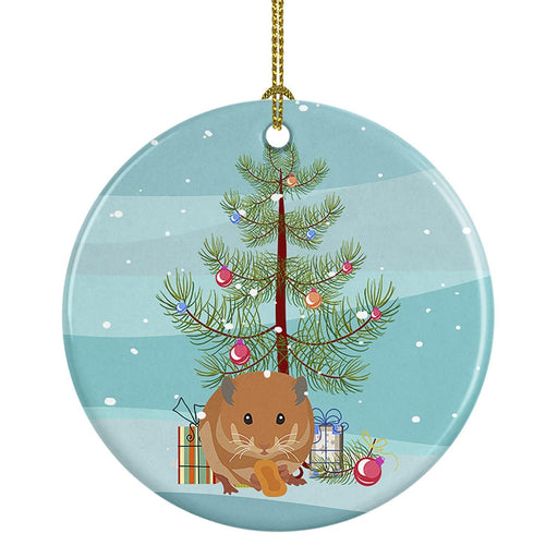 Bear Hamster Merry Christmas Ceramic Ornament Christmas Tree Hanging Decorations for Home Christmas Holiday, Party, Gift, 3 in, Multicolor - DTYStore