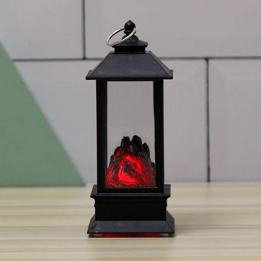 1pc Christmas Lantern Decoration; Vintage Style Hanging Electric Candle Oil Lamp; Christmas Ornaments For Tables & Desks; Holiday Home Decor - DTYStore