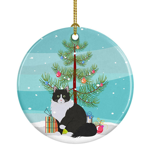 NEW Siberian Forest Cat Christmas Ceramic Ornament Christmas Tree Hanging Decorations for Home Christmas Holiday, Party, Gift, 3 in, Multicolor - DTYStore