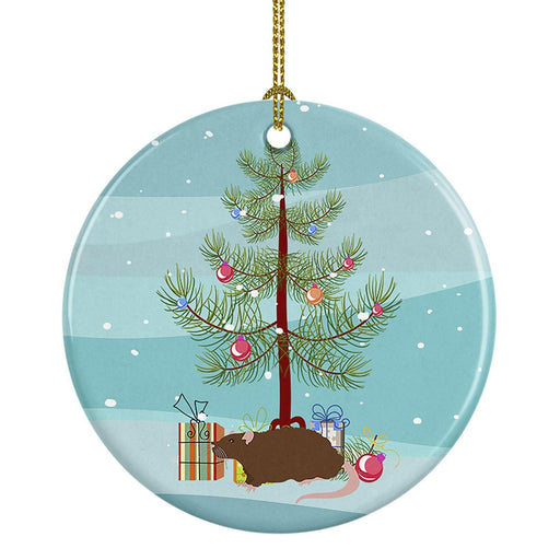 Rex Rat Merry Christmas Ceramic Ornament Christmas Tree Hanging Decorations for Home Christmas Holiday, Party, Gift, 3 in, Multicolor - DTYStore