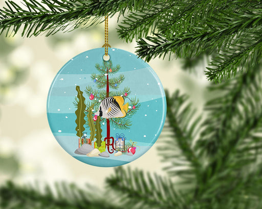 NEW Butterfly Fish Merry Christmas Ceramic Ornament Christmas Tree Hanging Decorations for Home Christmas Holiday, Party, Gift, 3 in, Multicolor - DTYStore