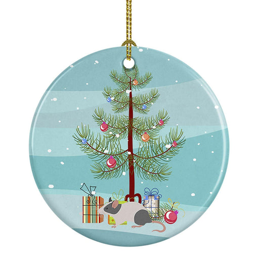 Japanese Mouse Merry Christmas Ceramic Ornament Christmas Tree Hanging Decorations for Home Christmas Holiday, Party, Gift, 3 in, Multicolor - DTYStore