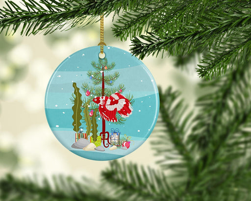 Veil Tail Betta Merry Christmas Ceramic Ornament Christmas Tree Hanging Decorations for Home Christmas Holiday, Party, Gift, 3 in, Multicolor - DTYStore