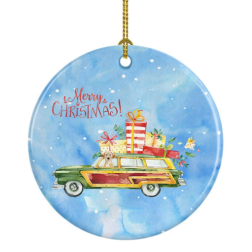 Merry Christmas Yellow Labrador Retriever Ceramic Ornament Christmas Tree Hanging Decorations for Home Christmas Holiday, Party, Gift, 3 in, Multicolor - DTYStore