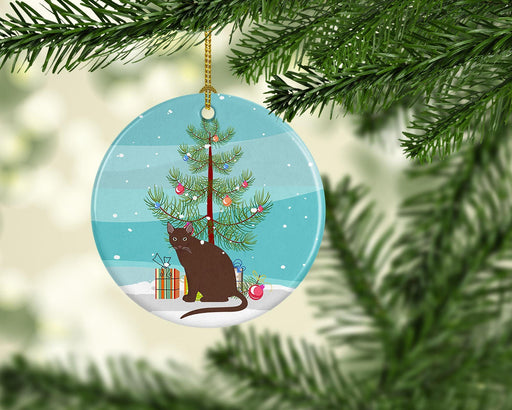 NEW Raas Cat Christmas Ceramic Ornament Christmas Tree Hanging Decorations for Home Christmas Holiday, Party, Gift, 3 in, Multicolor - DTYStore