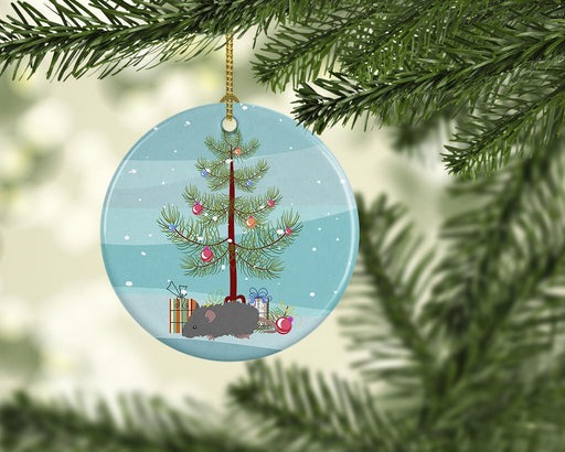 Australian Long Coated Mouse Merry Christmas Ceramic Ornament Christmas Tree Hanging Decorations for Home Christmas Holiday, Party, Gift, 3 in, Multicolor - DTYStore