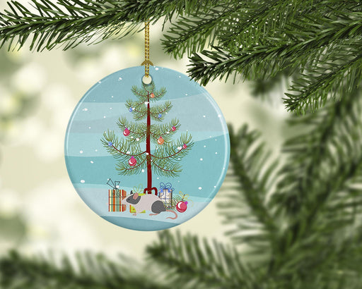 Japanese Mouse Merry Christmas Ceramic Ornament Christmas Tree Hanging Decorations for Home Christmas Holiday, Party, Gift, 3 in, Multicolor - DTYStore