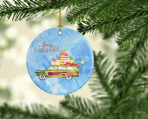 Merry Christmas Yellow Labrador Retriever Ceramic Ornament Christmas Tree Hanging Decorations for Home Christmas Holiday, Party, Gift, 3 in, Multicolor - DTYStore