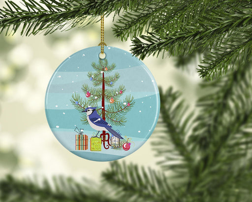Jay Bird Merry Christmas Ceramic Ornament Christmas Tree Hanging Decorations for Home Christmas Holiday, Party, Gift, 3 in, Multicolor - DTYStore