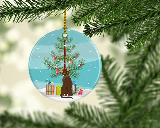 NEW Suphalak Cat Christmas Ceramic Ornament Christmas Tree Hanging Decorations for Home Christmas Holiday, Party, Gift, 3 in, Multicolor - DTYStore