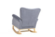 Modern Rocking Chair, Upholstered Accent Chair for Nursery, Playroom, Bedroom and Living Room, Small Contemporary Rocker, Kids Cushioned Arm Chair, Grey