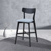 Wooden Bar Chairs Set of 2, Modern Soft Upholstered Kitchen Island Chairs, Counter Height Stool with Backrest,Wooden Frame Chairs with Footrest for Pub,Living Room,Restaurant,Black - DTYStore