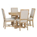 5-Piece Extendable Round Dining Set with Upholstered Chairs for Kitchen, Dining Room