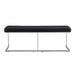 Black shoe changing bench silver metal legs, sofa bench dining chair, suitable for bedroom fitting room, storage room, dining room, and living room.