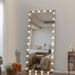 Hollywood LED Full Body Mirror with Lights Extra Large Full Length Vanity Mirror with 3 Color Mode Lights, Vertical Horizontal Hanging Aluminum Framed Mirror, 72 x 36 Inch, Silver