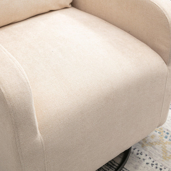 JiaDa Upholstered Swivel Glider.Rocking Chair for Nursery in Beige.Modern Style One Left Bag