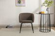 039-Set of 1 Boucle Fabric Dining Chair With Black Metal Legs,Dark Brown - DTYStore