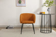 039-Set of 1 Boucle Fabric Dining Chair With Black Metal Legs,Ginger - DTYStore