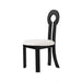 Vintage Rubber Solid Wood Dining Chair, Sheep Plush Dining Chair, Armless Dining Chair, Suitable For Small Home Dressing Room Model Room, Black(Set Of 2) - DTYStore