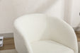 039-Set of 1 Boucle Fabric Dining Chair With Black Metal Legs,Ivory - DTYStore