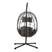 Egg Chair with Stand Indoor Outdoor Swing Chair Patio Wicker Hanging Egg Chair Hanging Basket Chair with Stand for Bedroom Living Room Balcony - DTYStore
