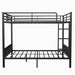 Queen Over Queen Metal Bunk Bed with Ladder and Slats Support for Adults Teens, Black