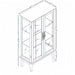 2 Doors Curio Cabinet with Tempered Glass Doors and Mirrored Back Panel, Lighted Display Cabinet for Home and Office