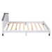 Full Size Wood Platform Bed with House-shaped Headboard (White+Gray)