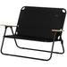 Outsunny Double Folding Camping Chair, Loveseat for 2 Adults, Portable Camping Couch with Wood Armrest & Cupholders, for Backpacking, Beach, Sports Travel, Black - DTYStore