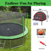 15FT Trampoline with Basketball Hoop Inflator and Ladder(Inner Safety Enclosure) Green - DTYStore