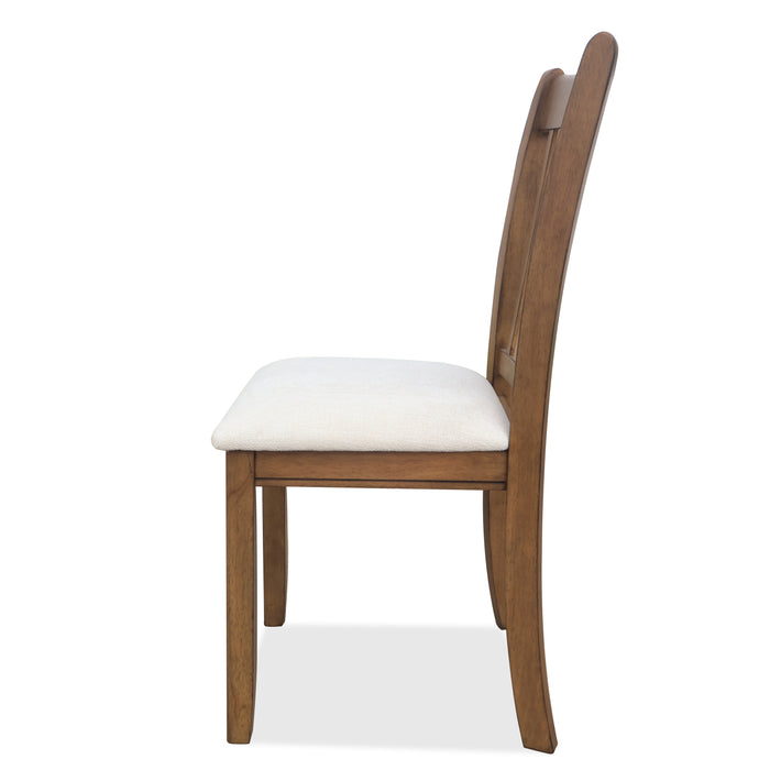 Dining Room Furniture, Dining Chair with LIGHT BROWN Finish Set of 2 Seating Chairs Cushion Seats Wooden Back Kitchen Breakfast Chairs - DTYStore