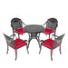 (Cushions In Random Colors)5-Piece Set Of Cast Aluminum Patio Furniture With Cushions - DTYStore