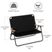 Outsunny Double Folding Camping Chair, Loveseat for 2 Adults, Portable Camping Couch with Wood Armrest & Cupholders, for Backpacking, Beach, Sports Travel, Black - DTYStore